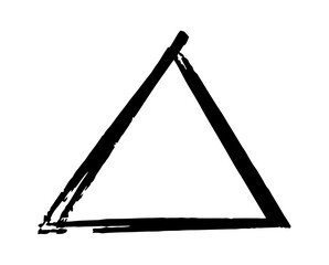 black brush frame. Vintage pencil triangle. Photo frame. Vector illustration.