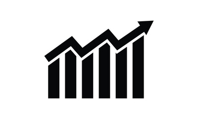 Profit growing icon. Isolated vector icon. Growing graph icon graph sign. Growth success arrow icon.