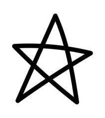 Doodle star. Hand drawn scribble sketch icon. Grunge line handdrawn star