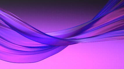 Wavy Thin Plate Twisted Purple Bezier Curve Luxury Elegant Modern 3D Rendering Abstract Background