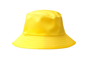 yellow bucket hat isolated on transparent or white background, png