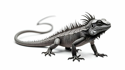 Obraz premium Iguana on white background