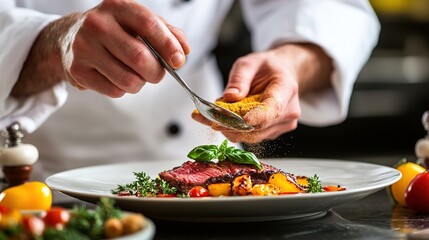 Cooking colorful stir-fry with vibrant vegetables and spices in a frying pan on a stovetop in a cozy kitchen