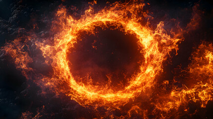 Fototapeta premium fire flames on black