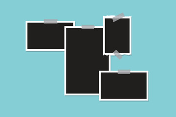 Vector polaroid frames realistic photo templates