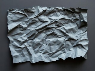 Obraz premium crumpled sheet of gray-toned paper reflecting a vintage photograph's texture, set against a dark gray background to enhance its classic, timeless quality