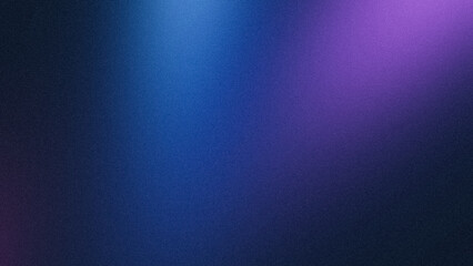 Purple blue dark abstract color gradient grainy backdrop design, vibrant colorful with smooth noise gradient, bright, shine, glowing, noise texture effect banner or poster