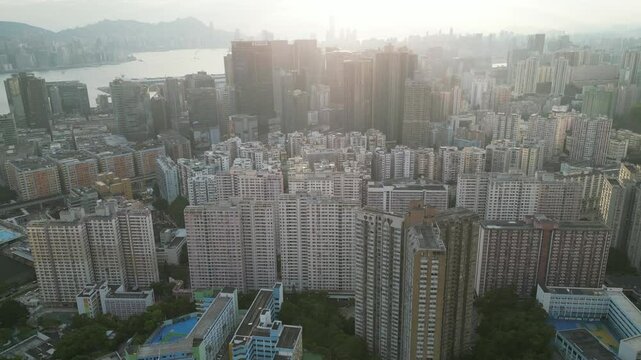 Vibrant Urban Life in Kwun Tong District Hong Kong Oct 5 2024