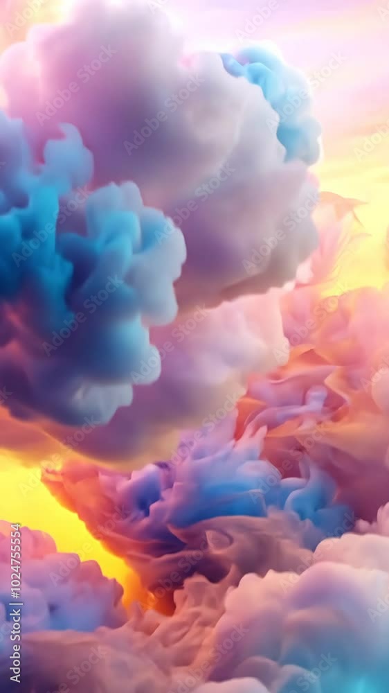 Aufkleber vibrant colorful clouds in the sky, dreamlike scenery. abstract art and imagination concept