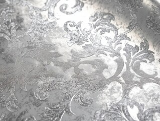 elegant paper showcases a luxurious silver texture with a gray pattern, offering a metallic foil effect ideal for premium graphic designs and sophisticated wallpapers