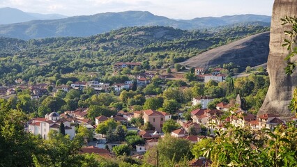 meteora view from kastraki village in auutmn