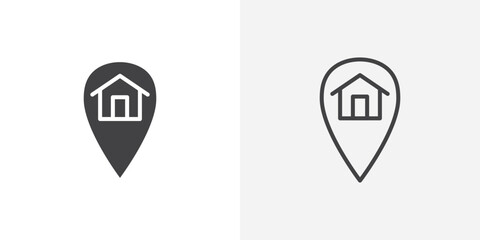 Home location icon isolated on the white background.