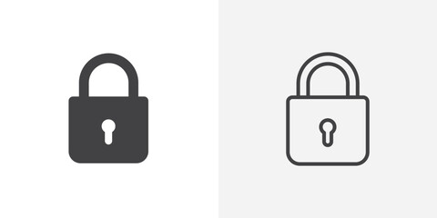 Lock icon isolated on the white background.