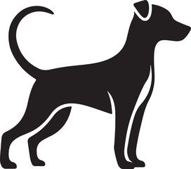  Dog silhouette vector isolated on a white background.