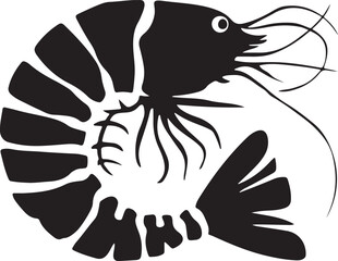 shrimp fish silhouette vector , shrimp icon vector, Sea lobster