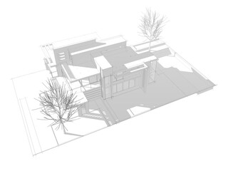 building sketch architectural 3d rendering