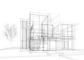 building sketch architectural 3d rendering