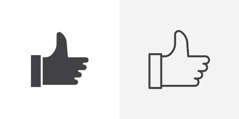 Thumb icon isolated on the white background.