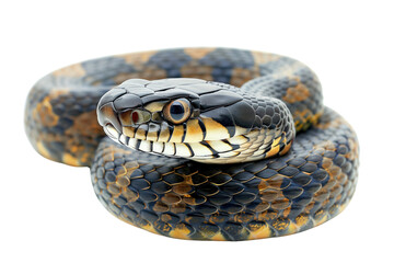 Obraz premium Ball Python on Transparent Background: A Delicate Reptile with Patterned Skin