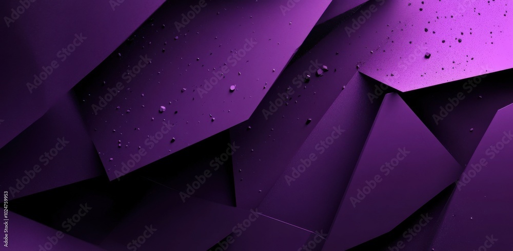 Poster Abstract background, with a purple palette and simple geometric shapes. A modern, three-dimensional rendering with a low-poly, minimalistic style.