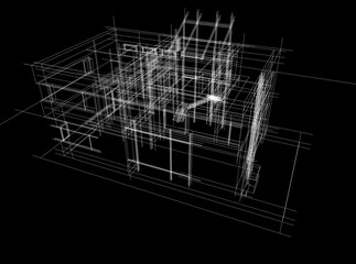 building sketch architectural 3d rendering