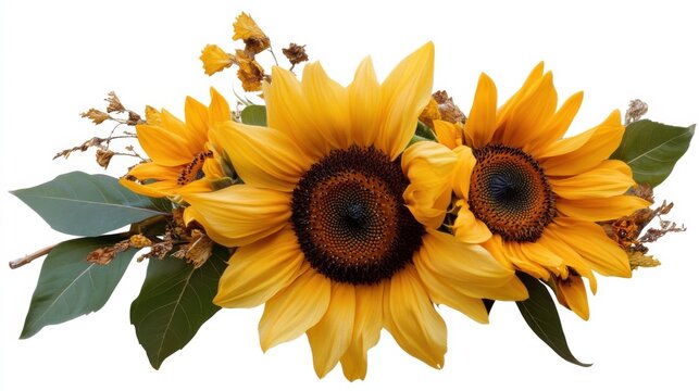 Vibrant yellow sunflower bouquet for spring decor and floral designs