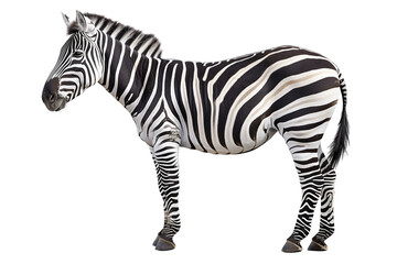 Obraz premium a zebra isolated on transparent background, african wildlife animal profile