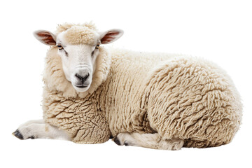 Fototapeta premium Fluffy Sheep: A Domestic Animal with White Wool.