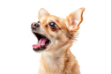 Playful puppy on a transparent background: a dog with perky ears.