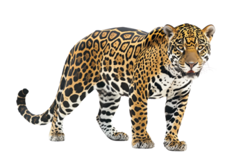 Majestic cheetah on transparent background: fast and agile big cat.