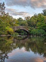 Gapstow Bridge in Central Park, early morning