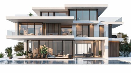 Modern Luxury House with Pool in Isolated Setting