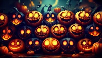 halloween day eyes of jack o lanterns trick or treating samhain all hallows eve all saints eve all hallowe en spooky horror ghost demon background october 31 3drender