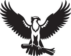 Osprey Bird Silhouette Art Design Illustration