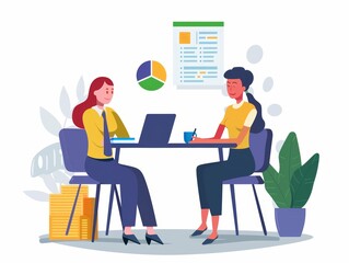 Fototapeta premium Financial Advisor Helping Client in Modern Office Setting