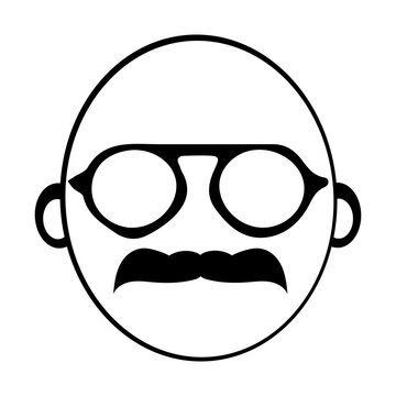 recommend clip art: Mustachioed face icon illustration, Vintage mustache with glasses, Minimalist Icon of a Distinguished Mustache Gentleman. Eps 10