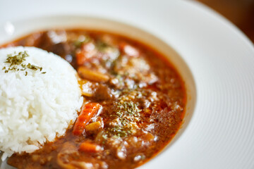 Beef casserole, with herbs and vegetables