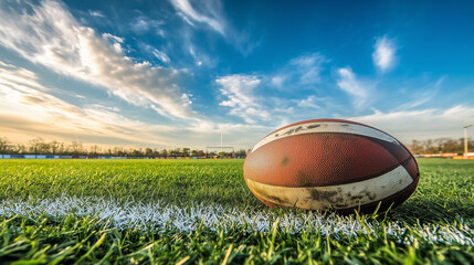 Close-up of a rugby ball