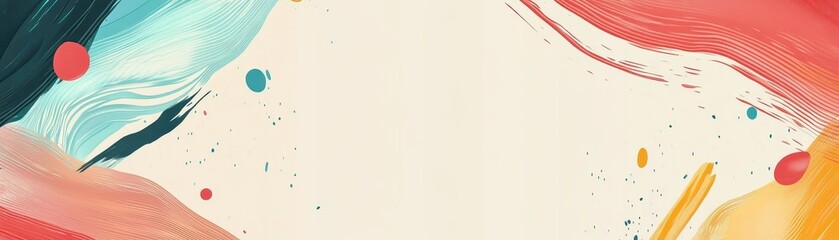 Vibrant Abstract Landscape with Mountains and Lake Reflection