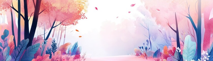 Enchanting Autumn Wonderland: Vibrant Foliage and Cascading Leaves