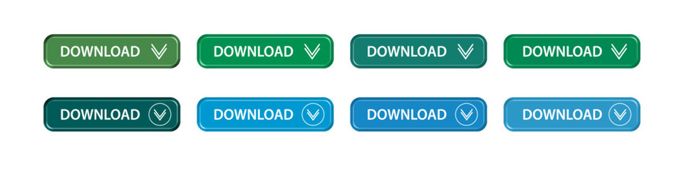 download button as vector element graphic of website or application illustration isolated on white background. set of downloads buttons for app and web graphics design