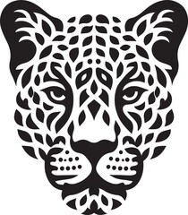 Leopard head silhouette design black © MstSumi