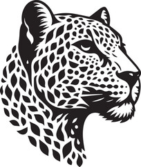 Leopard head silhouette design black © MstSumi