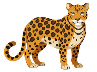 leopard cartoon isolated - vector illustration leopard,  leopard vector art isolated on white