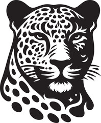 Leopard head silhouette design black