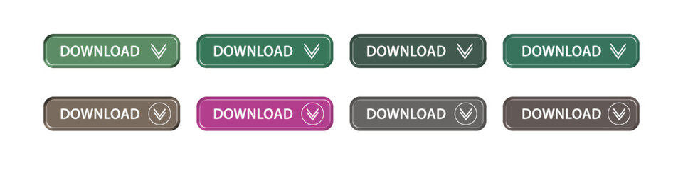 download button as vector element graphic of website or application illustration isolated on white background. set of downloads buttons for app and web graphics design