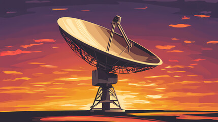 Vector illustration of a satellite dish