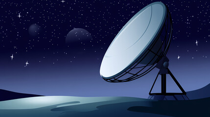 Vector illustration of a satellite dish
