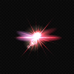 Stars bright red pink blue. Glow light effect. Transparent light effect sparkl, lens flare, explosion, glitter, sun flash, sparks and stars. Sunlight, sparkling stars, twinkling and flashing lights.	

