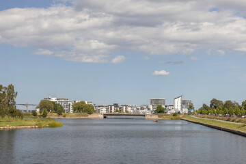 Walking along the streets of Klamar city (Sweden) to look at the city's architecture